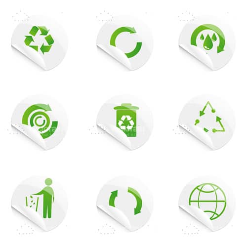 Recycle Stickers Icon Set